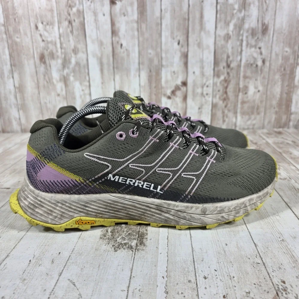 Merrell Moab Flight Womens Trail Running Shoes Olive Green Vibram Size 11